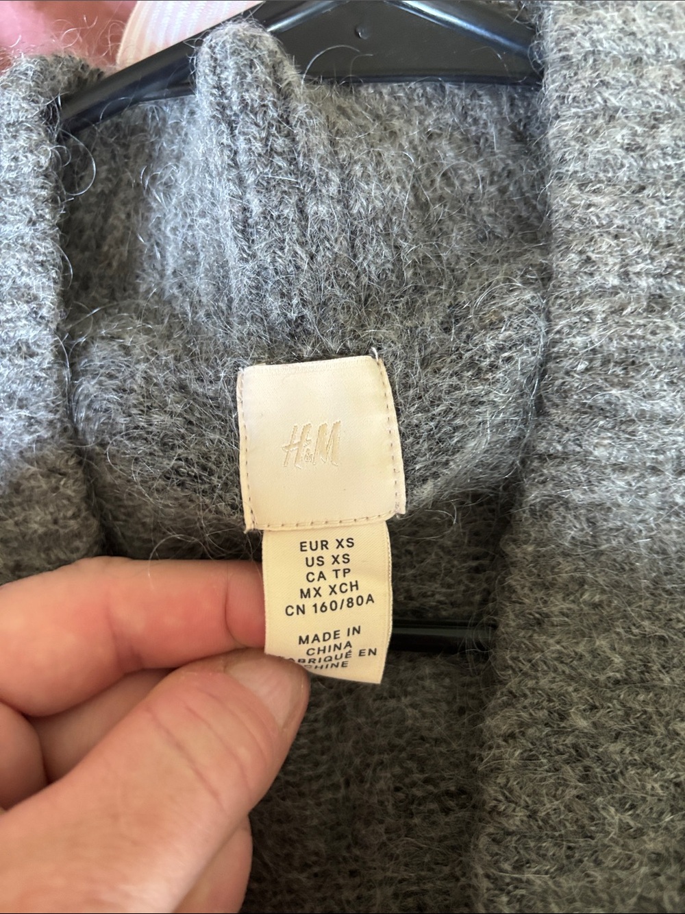 H&M woman’s long Gray Fuzzy Knit Cardigan